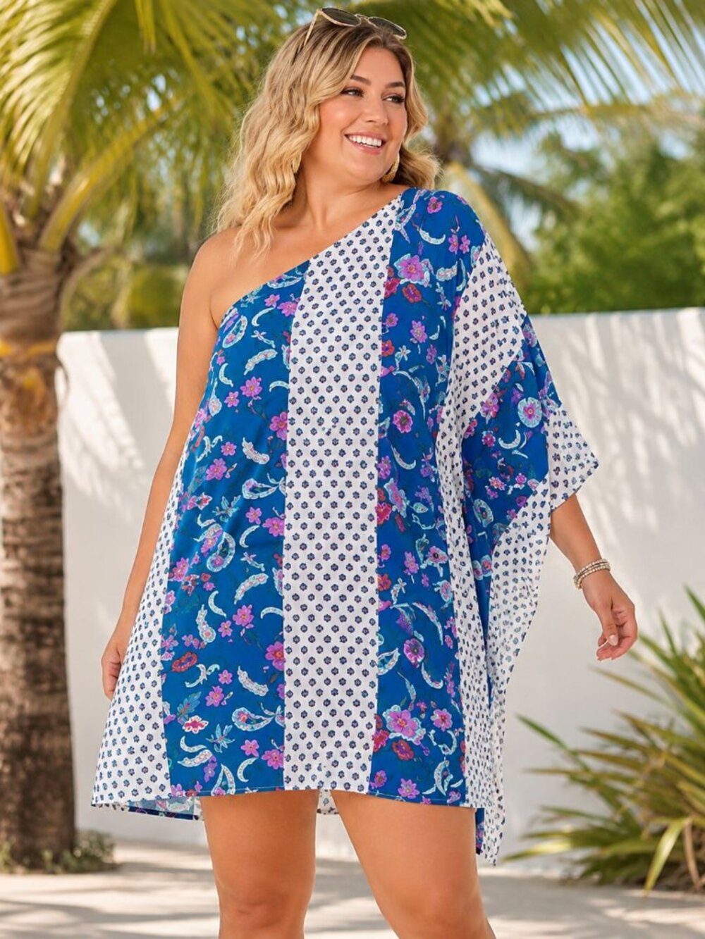 Andree By Unit One Shoulder Shift Mini Dress Plus